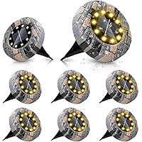 ZumYu Solar Bodenleuchte 8 Stück - 10 LEDs Gartenleuchte für Außen, Solarleuchten Garten, IP65 Wasserdicht Warmweiß…