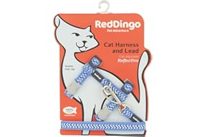 Red Dingo Réfléchissant Laisse/Harnais pour Chat Ziggy Bleu Clair