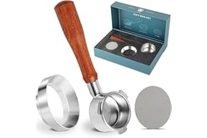 ISHEWUDU Bottomless Portafilter 54mm with Dual Puck Screen Compatible with Sage Breville Barista Series and Dosing Funnel Fits Barista Express Includes Triple Basket Gift Box Packaging for Home Barist