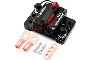 Greluma 100A Interruttore automatico con ripristino manuale per motori marini da traina per auto Barche ATV Protezione dell'alimentazione per fusibile del sistema audio, 12-48 V DC, impermeabile