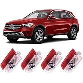 Sylswx 4Pcs Mercedes Benz LED Welcome Lights Projector Car Door Light Accessories for A B C E M G AMG W166 W176 W205 W212