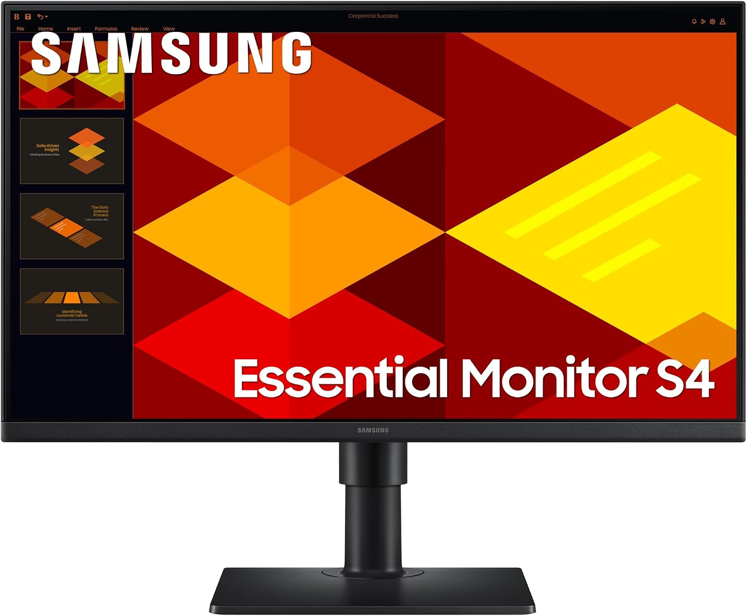 Samsung LS24D406GAUXXU 24" FullHD IPS Monitor with Speakers - Height Adjust, 1920x1080p, Displayport, USB, HDMI, Eye Saver Mode