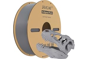 JAMG HE Filament High Speed PLA+, 1,75 mm, 1 kg, do drukarki 3D, dokładność wymiarowa ± 0,01, do większości drukarek FDM 3D (1 kg, szary)