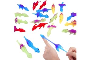 Ainiv Fingerrunda leksak, 20 stycken dinosaurie | Mini flygande dinosaurieleksaker i gummi, dinosauriestenlans, Slingshot Din