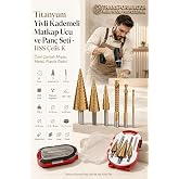 Transformacion 6'lı Titanyum Kaplama Kademeli Matkap Ucu ve Pan&ccedil; Seti - 4-32mm HSS &Ccedil;elik Kademeli Delik A&ccedil;ma ve Testere Dişli