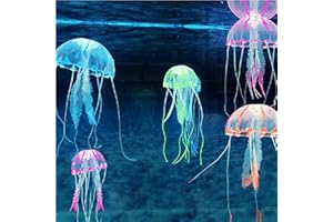 Supkeyer 5Pcs Artificial Glowing Effect Fish Tank Decoration Aquarium Jellyfish Ornament