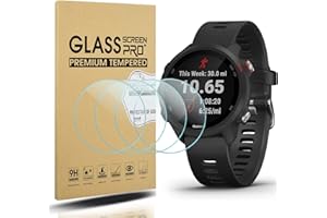 Diruite 4 Pièces pour Garmin Forerunner 245/245 Music/Forerunner 645/645 Music/Forerunner 55/45/45S Protection Écran,HD Verre Trempé pour Garmin Forerunner 245 Protecteur D'écran[Anti-Rayures]