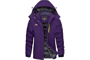 KEFITEVD Chaquetas de Invierno al Aire Libre para Mujer Abrigo Polar Impermeable a Prueba de Viento Con Capucha Desmontable Para Esquiar y Pescar