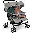 Joie Aire Twin Lightweight Double Stroller, Suitable from Birth to 15 kg, Independent Forward Facing Seats, SoftTouch 5-Point Harness, Lie-Flat Recline, UPF 50+ Canopies, All-Wheel Suspension, Reversible Seat Liners, Quick One-Handed Fold
