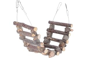 Joyzan Strickleiter Vogelspielzeug, Vogel Holzleiter Brücke Seilspielzeug Naturals Holzschaukel Papageienspielzeug Leitern Schaukel Kauspielzeug Hängendes Haustier Vogelkäfig Wellensittiche Sittiche