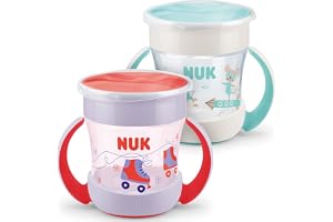 NUK Mini Magic Cup pipmugg | 360° spillsäker kant | Från 6 månader | Lättgreppade handtag | BPA-fri | 160 ml