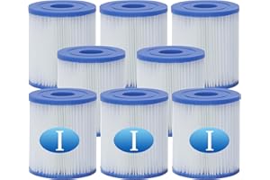woejgo Type I Pool Filter Cartridge for Bestway, Hot Tub Filter Cartridge Swimming Pool Spa Filter Type I Replacement, 8Pcs