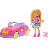Barbie Chelsea Car Barbie Chelsea toolkit, blonde little doll, toy car and teddy bear accessory HXN05