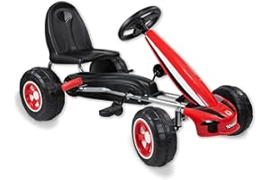 Teorema Giocattoli 66376 Go Kart Pedales para Niños con Freno, Rojo