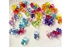 CHSYOO 100 x Mini Set de Sucette de Deco, Confetti Table Décoration Confetti Streudeko Giveaway Cadeau pour Baptême Babyshower Baby Shower Mariage Anniversaire Enfants Parti, Multicolore