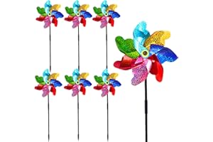 YITLA 6 Stück Windrad Taubenabwehr Windrad Vogelabwehr Bunte Windräder Taubenabwehr Balkon Vogelschreck Windrad Vogelabwehr Reflektierende Windrad für Protect Garten,Obstgarten,Hof (A Bunte windrad)
