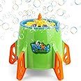 Hanmulee Bubble Maker Machine, Portable Automatic Rocket Bubble Blower 3000+ Bubbles per Minute for Kids, 6 Packs of Bubble Liquid for More Bubbles, Toys for Garden Party Outdoor