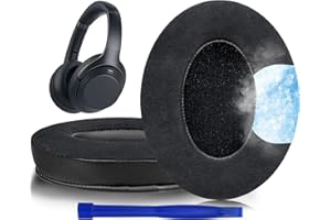 SOULWIT Cuscinetti Auricolari di Ricambio in Gel Refrigerante per Sony WH-1000XM3 (WH1000XM3) Cuffie Over-Ear,Cuscinetti con Schiuma Antirumore ad Alta Densità, Spessore Aggiunto-Nero