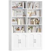 Bibliothèque Noire Avec 4 Portes Et 12 Étagères - Meuble De Rangement 120x27x185 Cm Pour Salon, Bureau, Chambre