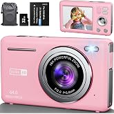 Photo Camera 64MP 4K Compact Digital Camera with Zoom 16X 2.8" LCD Compact Portable Camera with 32GB Card for Kids Beginners