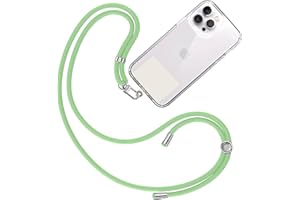 TBOC Cordon Collier Laniere Portable [Vert Clair] avec Patch de Fixation [Blanc Ice] et Sangle de Suspension Amovible Réglable et Résistante Compatible avec Toutes les Marques de Téléphone Accessoires