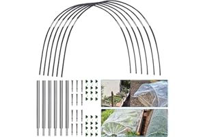 KOMSOUP Túnel para Plantas,Arcos De Túnel,Aros De Invernadero,Soporte para Túneles De Jardín,neumáticos De Invernadero para Camas Elevadas,Marco De Soporte De Túnel De Jardinería para Jardín, Granja, Patios