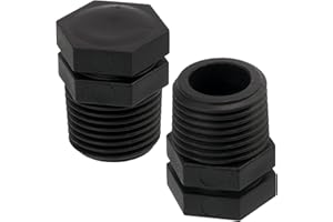 AERZETIX - C75018 - Lot de 5 Bouchons mâles 1/2" à visser pour tuyau d'arrosage système goutte à goutte - pression max 10 bars - en polyéthylène - raccord circuit capuchon irrigation