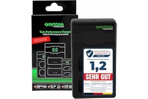 PATONA BLX-1 - PD Performance Cargador (máx. 1500mA), USB-C Mini Dual LCD - Capaz de PD/QC (161713) Compatible con Olympus OM-System OM-1, OM-1 II, OM-3, OM1, OM3