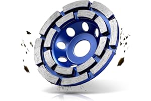 Premium Diamant Schleiftopf 100mm, Diamant Schleifscheibe für Winkelschleifer & Betonschleifer, Doppelreihig Turbo Schleifteller Topfschleifer zum Beton Stein Naturstein Fliesenkleber Granit Mauerwerk