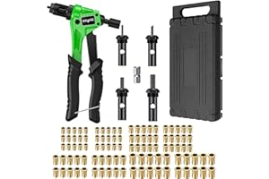 eSynic Rivet Nut Tool Professional Rivet Nut Gun 8 Inch Rivnut Tool Set Hand Rivnut Tool Kit Durable Rivnut Gun with 100pcs M3 M4 M5 M6 Rivet Nut Tools and Carrying Case to Make Your Job Easier