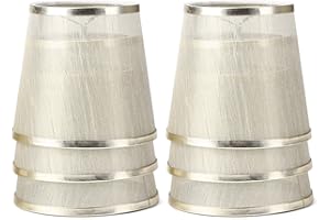 YISUN Set of 6 Clip On Gauze Chandelier Lamp Shades Little Upright Wall Candle Light Lampshade (6, Gold)