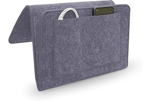 CHAOTEMAI Bett Filztasche Haken zum Einhängen Taschenorganizer Nachttisch Hängend Taschen Organizer Bett Organizer zum Einhängen Filz Betttasche zum Einhängen für Buch Handy Brille (Grau)