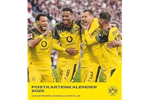 BVB Postkartenkalender 2026: Kleiner Kalender für große Fans: Die Stars von Borussia Dortmund in einem Tischkalender zum Aufstellen oder Aufhängen. Jeden Monat eine Spieler-Postkarte.