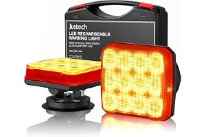 Justech 2 st trådlösa magnetiska stroboskopiska varningslampor, strålkastarspegel