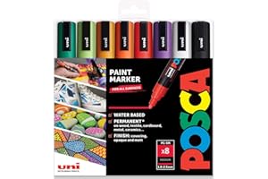 Posca - PC-5M - Paint Marker Art Pens - 1.8-2.5mm - Set of 8 in Gift Box (Halloween Tones)