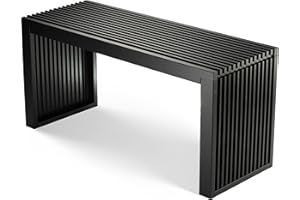 BAM BOO BOX Bambù Panca - Panca Da Ingresso - Panca In Legno - Panca Per Camera Da Letto - 90 x 33 x 43 cm - Mobili Per Il Soggiorno - Mobili Da Ingresso Moderni - Mobili Da Ingresso Per Corridoio (Nero)