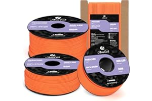 Abma Cord Paracord 2mm 15m Nylonschnur 3 Kern Seil Typ I Schnur für Basteln, Camping, Outdoor - Max. 90kg (200lbs) - Orange