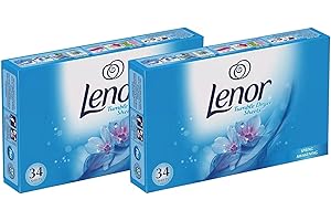 ‎LENOR Lenor Wäschetrockner Weichspüler Blätter Frühlingserwachen, 2er Pack (2 x 34 Blatt)