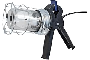 Faithfull Heavy-Duty LED Inspection Lamp - Clamp-On Work Light, 10W LED, 800 Lumens, 240V & 5M Cable with Hanging Hook & Wire Guard