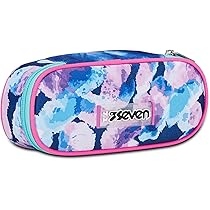 Portapenne Seven Round Plus Blu Freethink Girl - Con Tasca E Elastici, Per Scuola - Foto 5