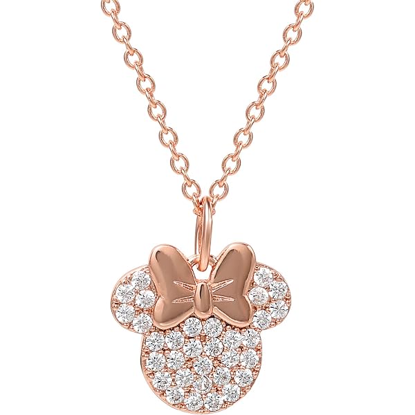 Orecchini Disney Minnie Mouse In Oro Rosa Con Pietra - Set Con Confezione Regalo Ufficiale, EF00661PZWL - 6