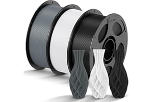 ‎ANYCUBIC ANYCUBIC PLA Filament 1,75mm, Refill PLA und Spool Kit, 3D Drucker Filament PLA, Vakuumverpackung, Intelligente Identifikation, 3KG Schwarz Weiß Textur Grau