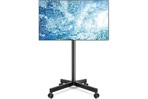 RFIVER Soporte TV Pie Ruedas para Television de 23-65 Pulgadas de Plasma/LCD/LED, Carro de Universal Soporte TV Suelo Móvil con Altura Ajustable de hasta 35 kg, Máx VESA 400x400 mm