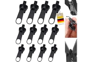 WEIMEIH Zip Repair Kit, 12 Pieces Zip Slider Replacement, Removable Zip Zip Pull Fixer Zip Repair Set for Universal Zip, Clothing, Bed Train, Luggage