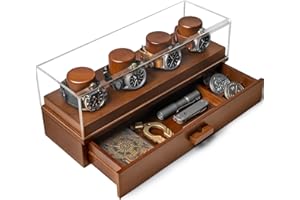 HOLME & HADFIELD Uhrenbox Organizer für Herren - Moderne Uhrenschatulle und Herren-Schmuckbox mit Walnuss-Oberfläche - Herren-Accessoire mit innovativem Design-Uhrenhalter und Herren-Schmuckbox