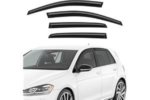 GEARMONSTER Deflectores de viento para VW Golf 7/VII 2014-2020, autoadhesivos, 4 unidades, color negro