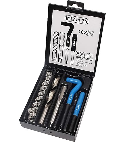 Set Di Riparazione Filettatura M12 X 15 Kit 17 Pezzi In Acciaio Inox Per Auto Moto