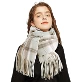 Sciarpa invernale da donna in tartan, morbida e calda lana