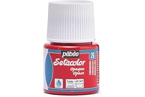 PEBEO Setacolor Opaque Fabric Paint 45-Milliliter Bottle,Vermilion,Red