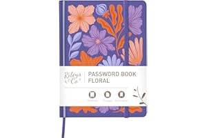 Rileys & Co. Libreta Contraseñas Índice Alfabético - Libreta Alfabética para Guardar Contraseñas Ideal Personas Mayores - Password Book Inicio Sesión, Páginas Web, Nombres Usuario